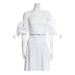 Georgia Alice New white off-the-shoulder crop top